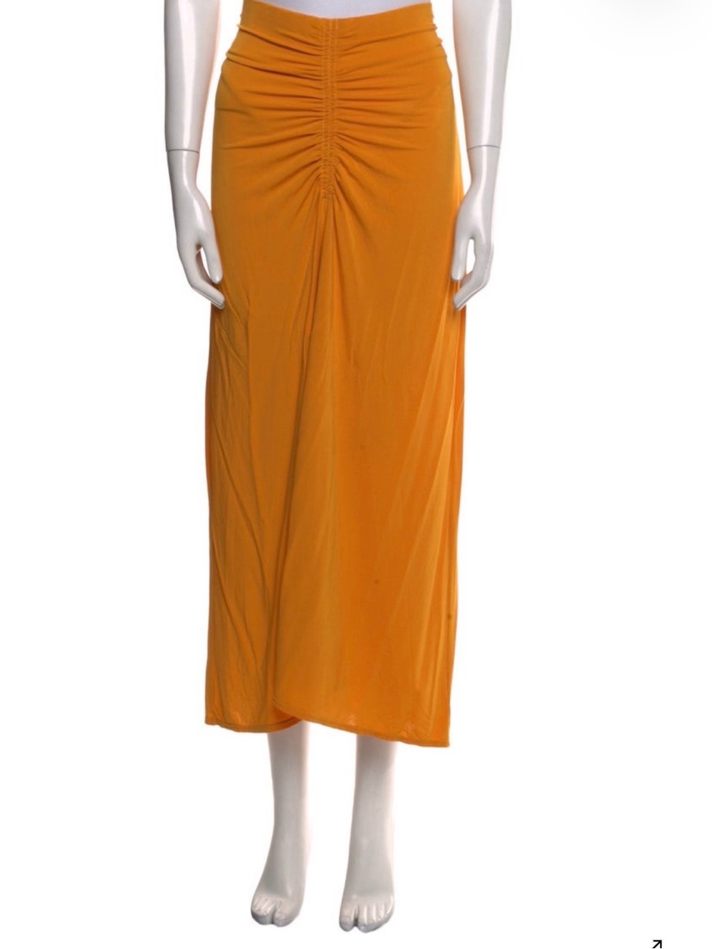 A.L.C. Golden Orange Ruched Front Maxi Skirt